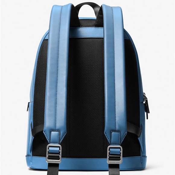 Michael Kors Cooper Pebbled Leather Commuter Backpack In Blue NWT - Picture 4 of 5